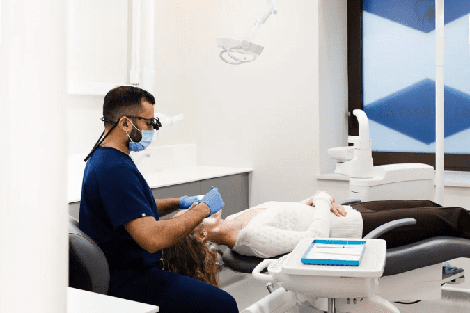 mayfair dentist treating patient